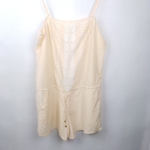 Seaton NEW Lightweight Cream Embroidered Romper Lg
